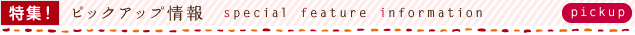 特集！/special feature information