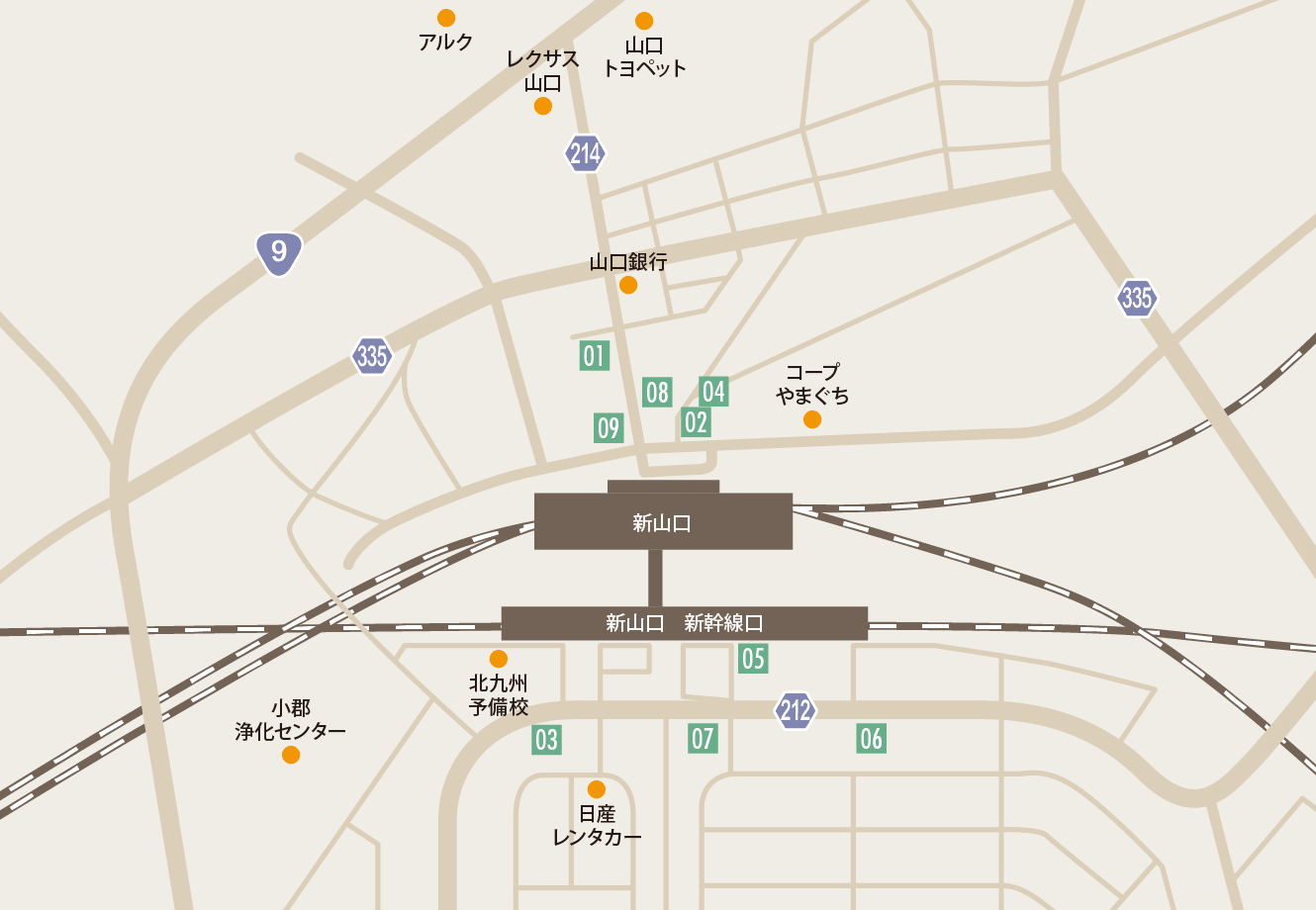 山口駅周辺MAP