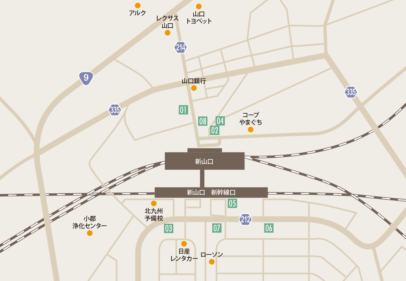 山口駅周辺MAP