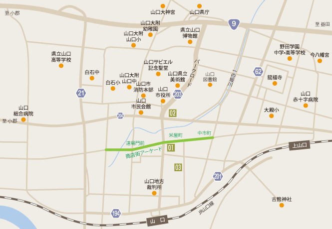 山口駅周辺MAP