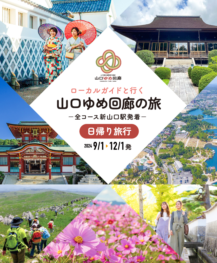 ローカルガイドと行く 山口ゆめ回廊の旅 ー全コース新山口駅発着ー 日帰り旅行 2024/9/1から12/1発